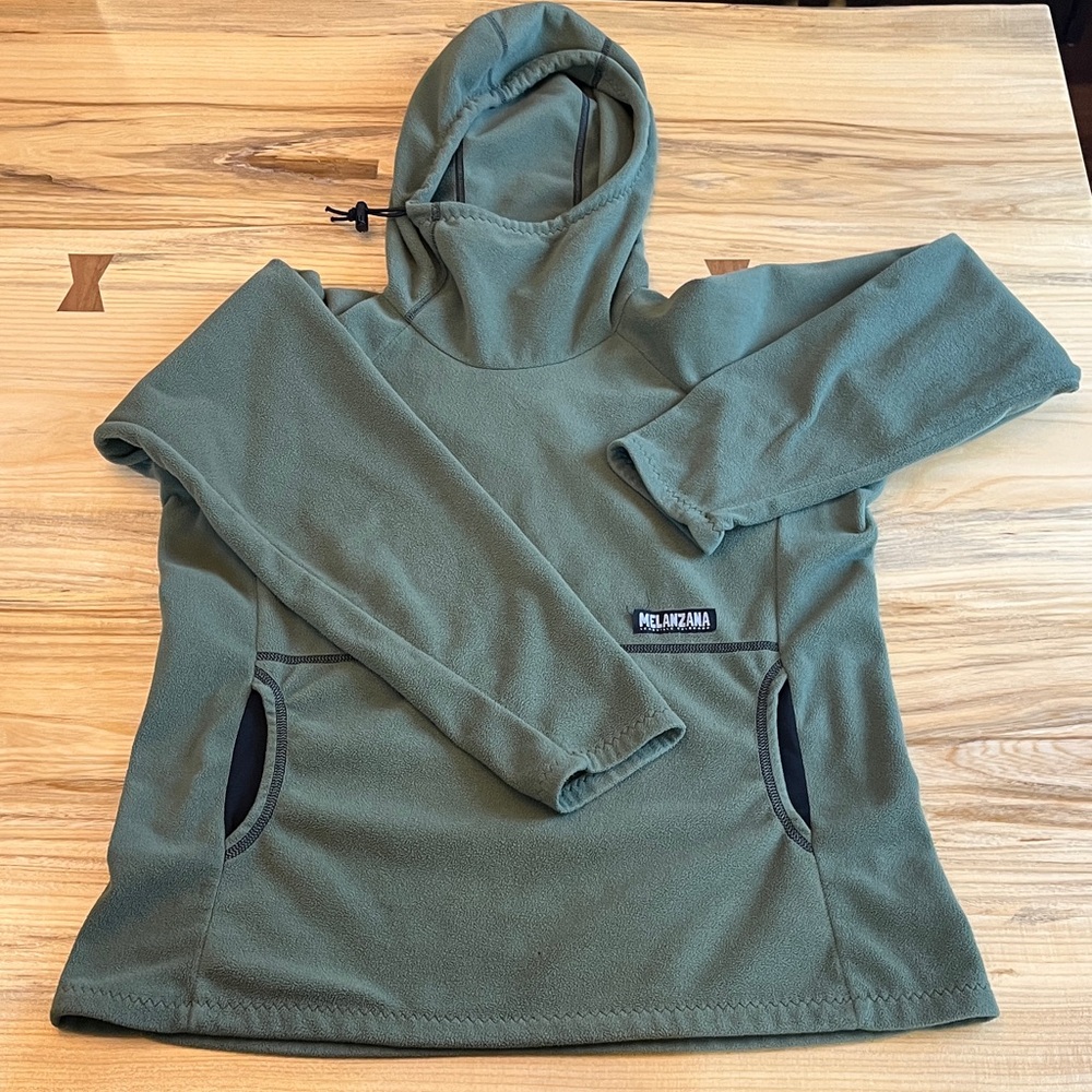 Melanzana women’s small Olive Green Fleece Hoodie